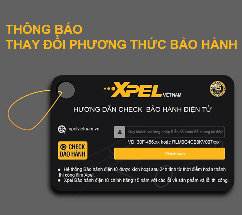 THÔNG BÁO THAY ĐỔI PHƯƠNG THỨC BẢO HÀNH ĐIỆN TỬ